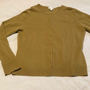 Garnet Hill Olive Cardigan Sweater